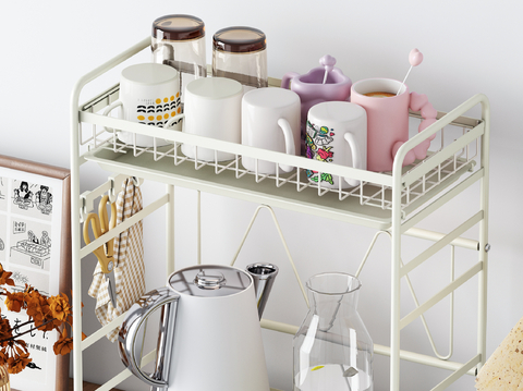 Water Cup Kettle Tea Set Storage Rack