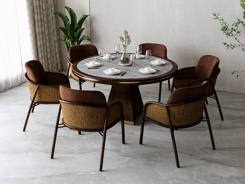 New Chinese Round Dining Table and Chair