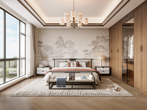 New Chinese-style master bedroom