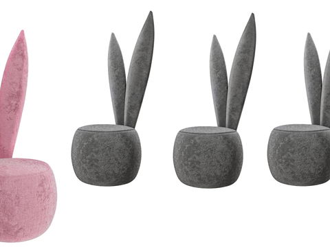 French Rabbit Stool Tufted Stool Shaped Stool Stool