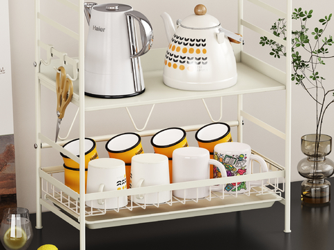 Water Cup Kettle Tea Set Storage Rack