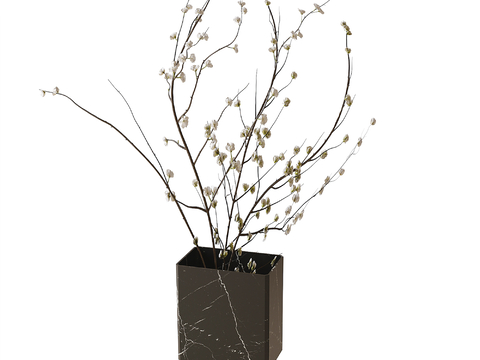 Dried branch flower arrangement vase floral art