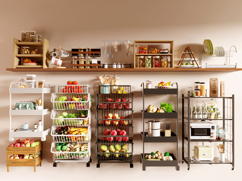 Kitchen Storage Rack Fruit Trolley