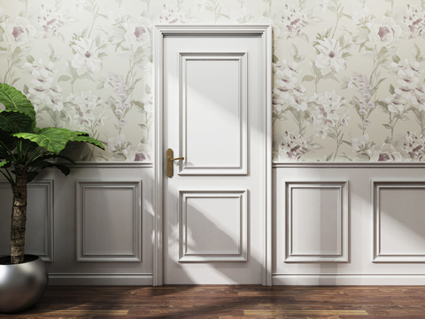 Jane European Wooden Door White Paint Door Single Door