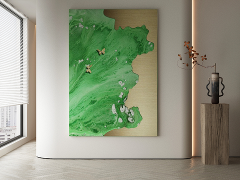 Modern Decorative Painting Green Oil Painting