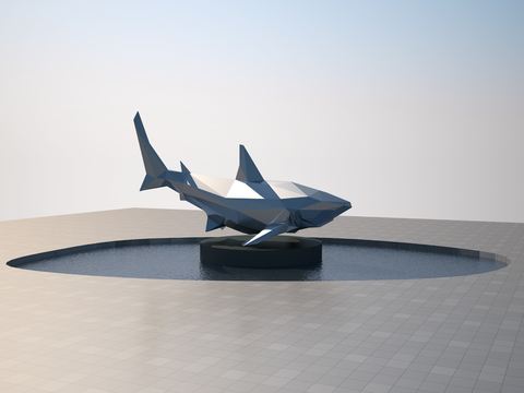 Block Shark Sculpture