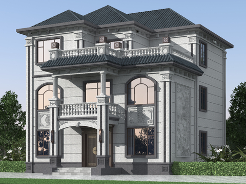 Chinese style single-family villa appearance