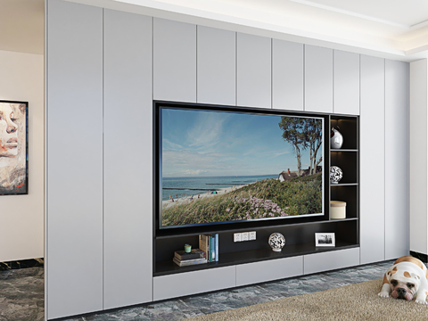 Integrated TV cabinet