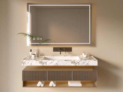 Hanging sink Modern bathroom cabinet