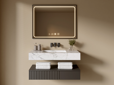 Hanging sink Modern bathroom cabinet