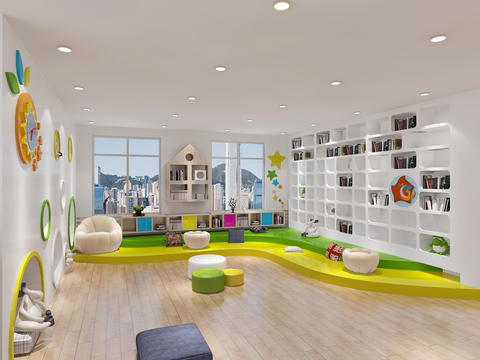 Modern Children's Activity Room Reading Room