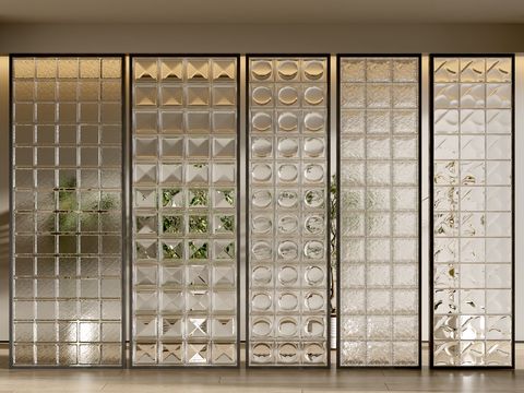 Art glass brick partition