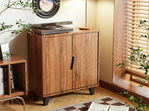 Log Style Low Cabinet Shoe Cabinet