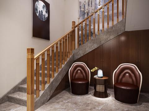 Chinese solid wood stair railing