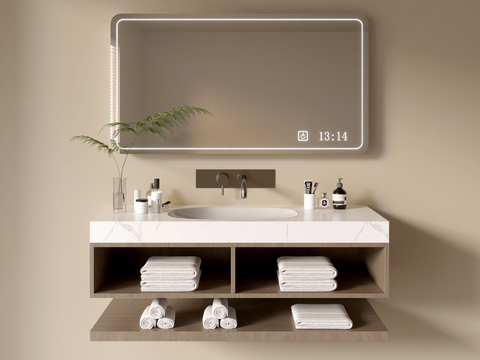 Modern Bathroom Cabinet Washstand Mirror Cabinet