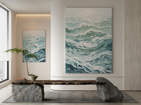 Modern Decorative Painting Waves Hanging Painting