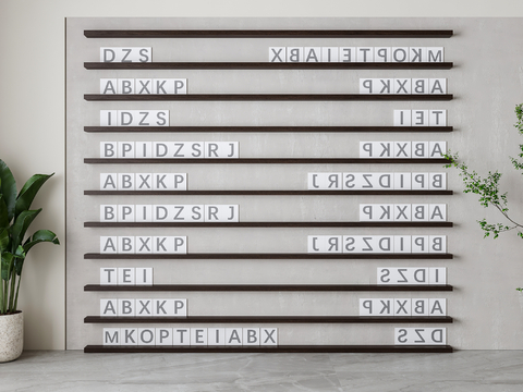 Modern alphabet Wall modeling wall