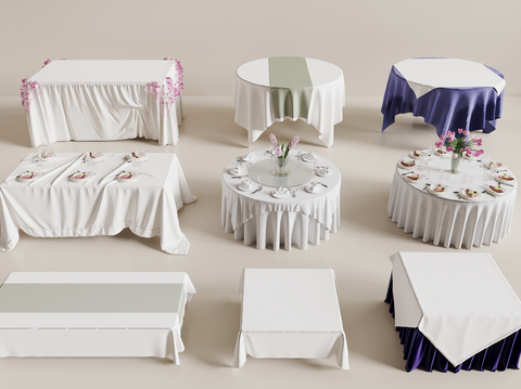 Modern Banquet Table Tablecloth