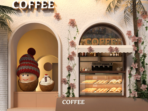 Coffee Milk Tea Door Facade