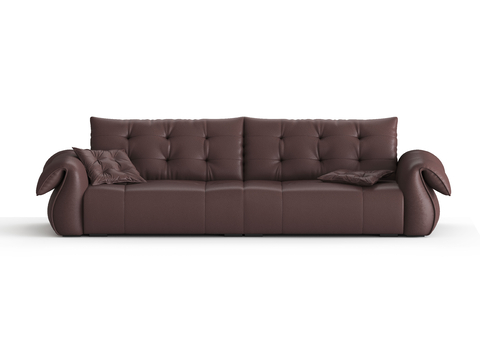 Italian Double Sofa Leather Sofa