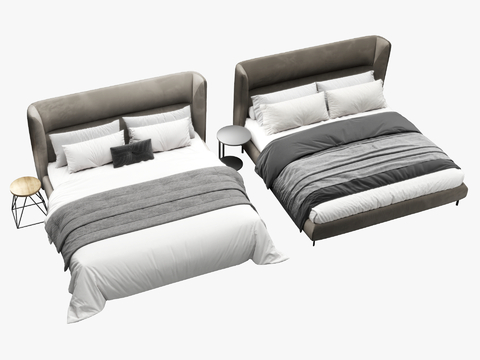 Italian Minimalist Double Bed