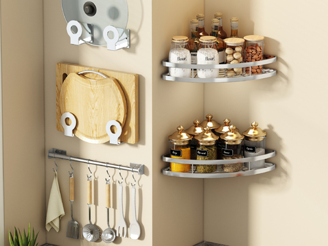 Kitchen wall-mounted storage rack