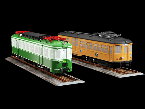 Retro Train Green Leather Car Green Leather Train Track Rails