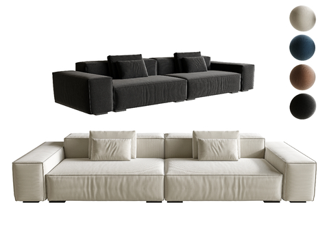 modern double sofa tofu block sofa