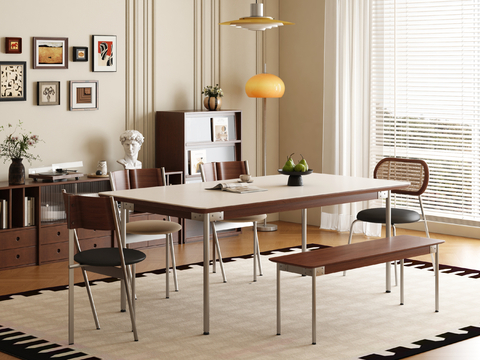 Mid-century Style dining table and chair