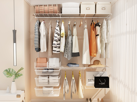 Walk-in closet full-hanging area iron wardrobe