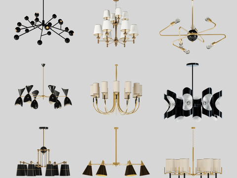 Modern multi-head chandelier