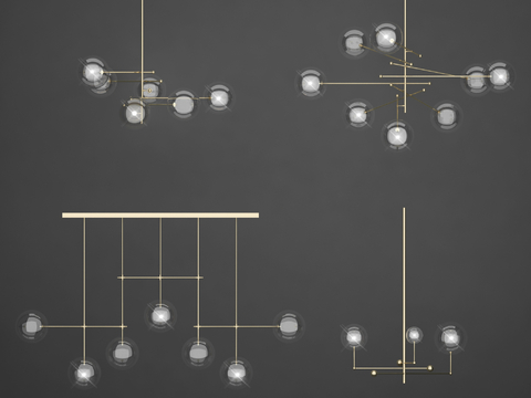 Modern multi-head chandelier