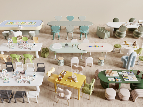 Modern Children's Table and Chair Toy Table Building Blocks Table