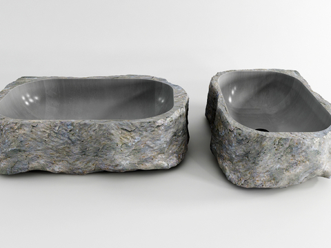 Modern stone trough sink basin