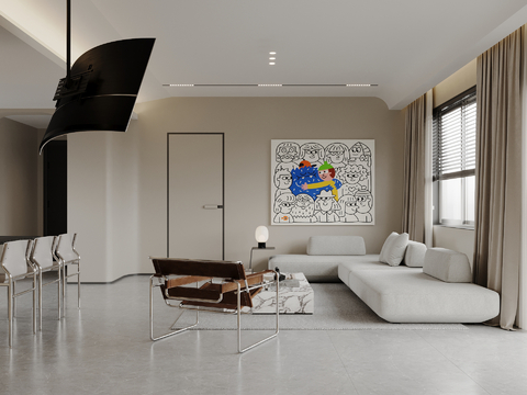 Italian Minimalist Living Room Horizontal Hall