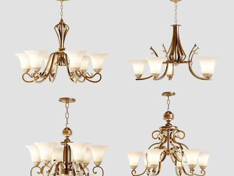 American multi-head chandelier