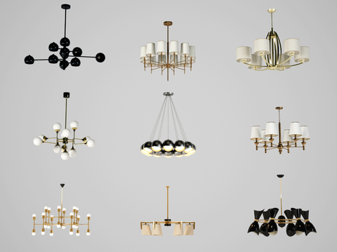 Modern multi-head chandelier