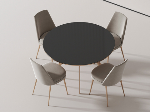 Modern round dining table and chair