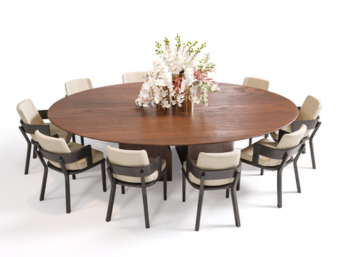 Round Dining Table and Chair