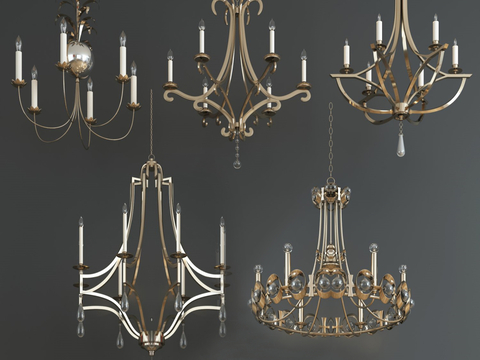 Post-modern metal chandelier candle lamp