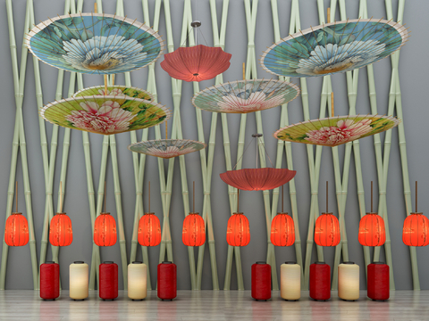 Chinese Chandelier Lantern Chandelier Umbrella Chandelier