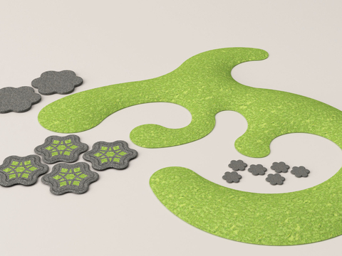 Modern micro-terrain green space sketch