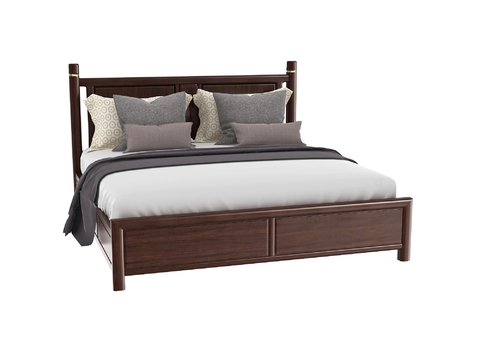 New Chinese Double Bed Walnut Bed