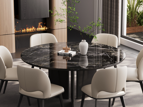 Italian Dining Table and Chair Round Dining Table