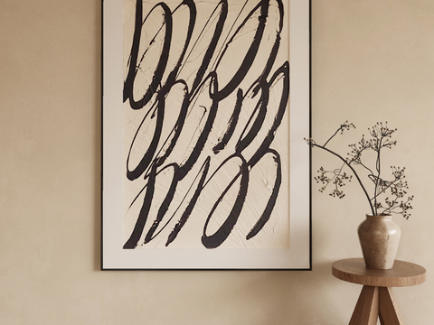 Modern Decorative Painting Black and White Hanging Painting