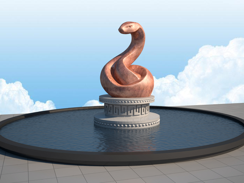 Zodiac Snake Sculpture