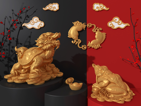 Neo-Chinese Style fortune god beast sculpture