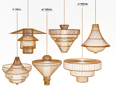 Chinese rattan chandelier mesh hollow chandelier