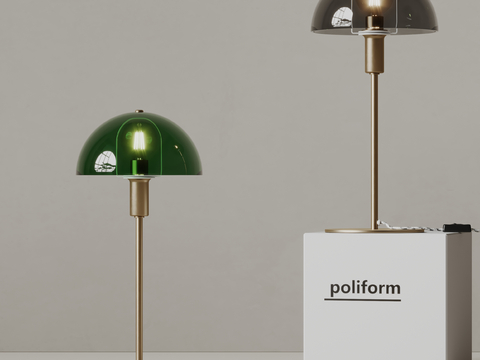 poliform glass table lamp