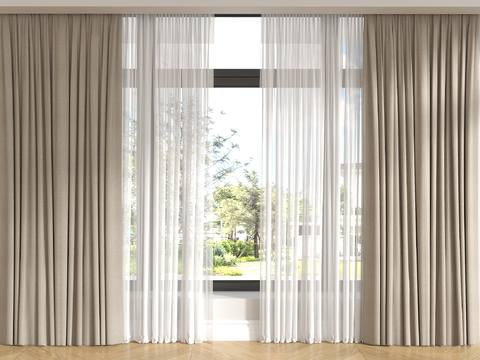 Cream Style curtain gauze curtain